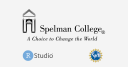 NSF, Spelman College, and RStudio logos on a grey grid background